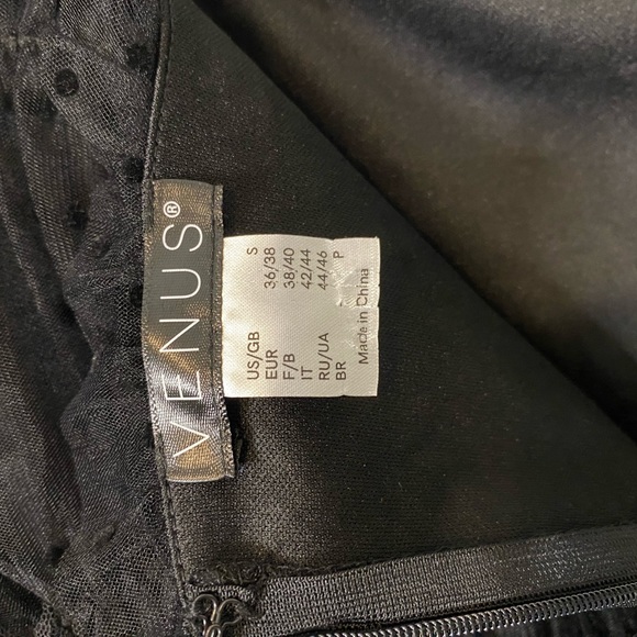 Sheer black polka dot bodycon midi dress with rouching - Picture 6 of 6